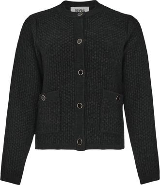 Silvian Heach Ryana Cardigan - Dames - Vesten - Zwart - M - Polyester - Truien & Vesten