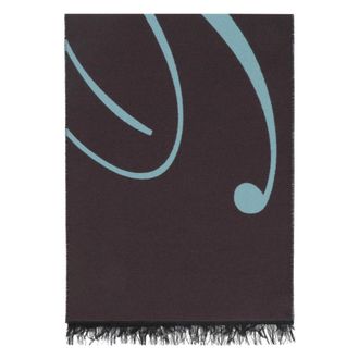 Burberry Winter Scarves, unisex, Black, Size: ONE SIZE Wool and Silk Scarf