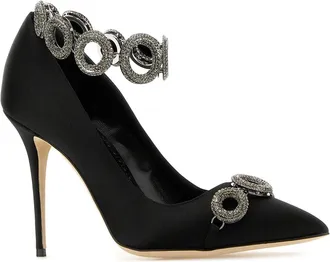 Manolo Blahnik Blck Fabric ( Vi Scarpe Con Tacco High Heel Shoes
