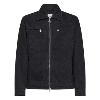 Casablanca Monogram Denim Jacket - male - Casablanca - Denim Jackets - Black - 2XL - Jackets
