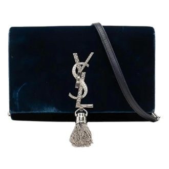 Saint Laurent Pre-owned The Kate Shoulder Bag - Dames - Pre-owned - Blauw - Maat: ONE Size Leer