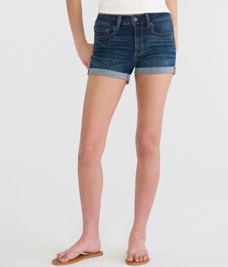 A&eacute;ropostale Premium Seriously Stretchy High-Waisted Denim Midi Shorts
