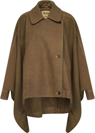 Uma Wang Uw 6030 Cape - Dames - Ponchos - Bruin - S - Wol - Jassen