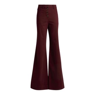 Etro Wide Trousers, female, Brown, W27, Flared Jeans with Pegaso Buttons