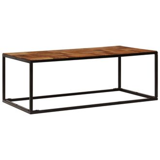 Berkfield Home Coffee Table 110x60x40 cm Solid Acacia Wood & Steel in Brown | Size: 110 x 60 x 40 cm