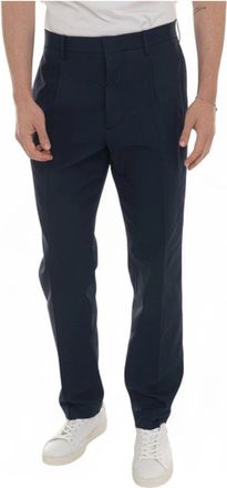 Hindustrie Katoenen Chino met Tailoring Vent - Heren - Nette broeken - Blauw - L - Katoen - Broeken