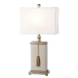 Safavieh L&aacute;mpara de mesa en poli&eacute;ster, crema