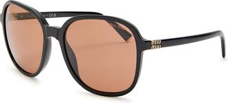 Miu Miu Oversized Square-frame Sunglasses - Black - One Size
