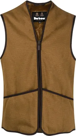 Barbour Brown Trimmed Zip Waistcoat