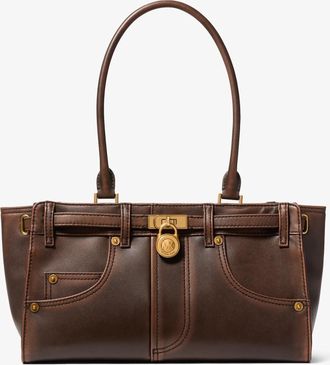 Michael Kors Hamilton Moderne Small Burnished Leather Satchel