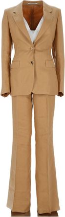 Tagliatore Two-Piece Tailored Flared Linen Suit