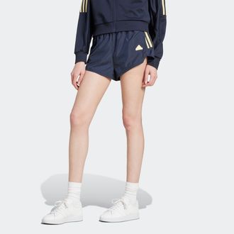 adidas Shorts ADIDAS SPORTSWEAR W TIRO Q3 WV SH, Damen, Gr. XL, N-Gr, blau (legend ink, impact gelb), Obermaterial: 100% Polyester, Hosen Shorts