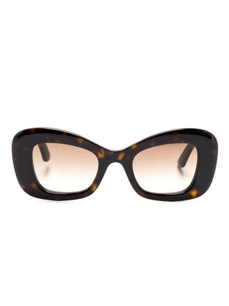 Alexander McQueen Eyewear Zonnebril met cat-eye montuur - Bruin