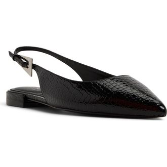Aldo Kristell Pointed Toe Slingback Flat in Black at Nordstrom Rack, Size 8.5