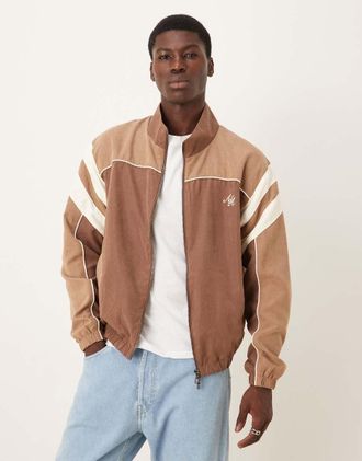 Alma de Ace Alma de Ace - Vestra - Giacca sportiva colorblock beige con zip-Neutro