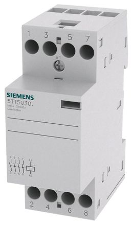 SIEMENS Contactor Insta Con 4 Contactos Na Para Ac 230v, 400v 25a Accionamiento Ac 115v, 5tt58301