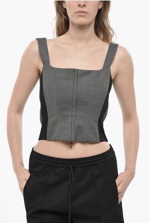 Giuseppe Di Morabito Virgin Wool Top with Square Neckline size 40