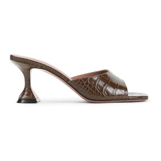 Amina Muaddi Heeled Mules, female, Brown, Size: 7 1/2 US Lupita Slipper