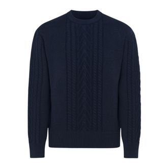 Paolo Pecora Round-neck Knitwear, male, Blue, L, Round-neck Knitwear