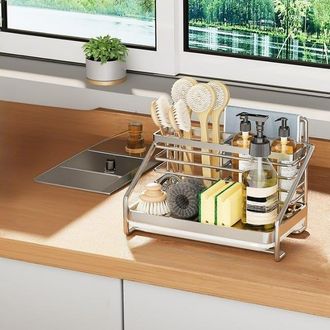 OEM Estante Lineal De Cocina De Acero Inoxidable Con Drenaje Eficiente, F&aacute;cil Instalaci&oacute;n Y Dise&ntilde;o Compacto, 251517 Cm, Color Metalizado