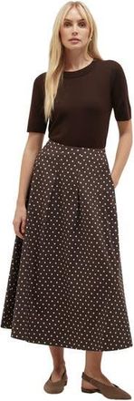 Hobbs London Antonella A-Line Midi Skirt in Brownivory at Nordstrom, Size 14