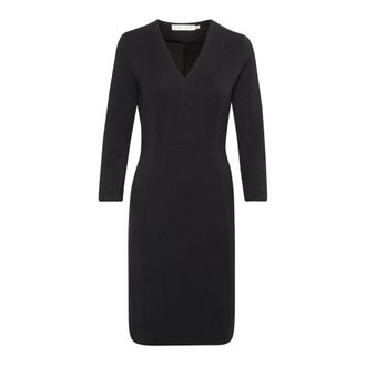 Inwear Zwarte aansluitende jurk met &frac34; mouwen - Dames - Casual kleedjes - Zwart - 3XL - Kleedjes