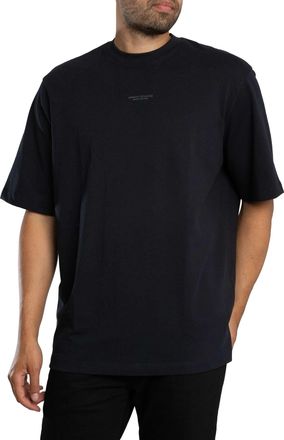A|X Armani Exchange Comfort T-Shirt Met Centraal Logo, Blauw