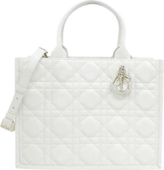 Dior Pre-owned Book Tote Calf Tote Bag - Dames - Vintage Shopper - Wit - ONE Size - Leer - Vintage
