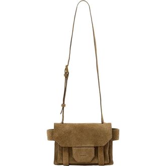 AllSaints Mini Ursa Suede Crossbody Bag in Biscuit Brown at Nordstrom