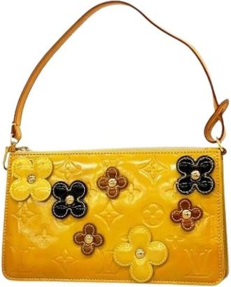 Louis Vuitton Pre-owned Mini Bags, female, Yellow, Size: ONE SIZE Pre-owned Vernis Flower Lexington Pouch