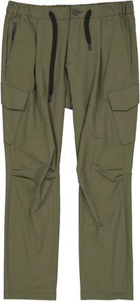 Herno Straight Trousers, male, Green, Size: L Laminar Cargo Trousers