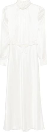 Alessandra Rich High-neck Ruffled Silk Midi Dress