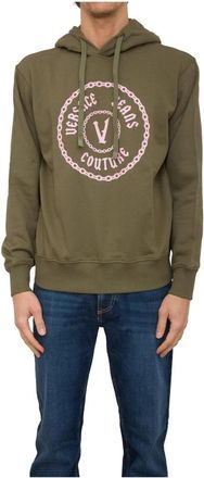 Versace Jeans Couture Stijlvolle Sweatshirt voor Mannen - Heren - Hoodies - Groen - L - Katoen - Hoodies & sweatvesten
