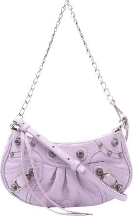 Balenciaga Pre-owned LE Cagole Mini BB lederen 2way handtas - Dames - Vintage Mini Tas - Paars - ONE Size - Leer - Vintage
