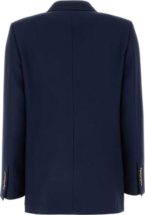 Valentino Garavani Womens Navy Blue Wool Blazer Indaco Giacche E Gilet Jacket
