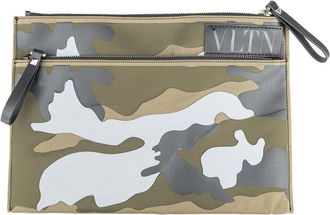 Valentino Multicolor Canvas Vltn Camouflage Pouch Bag - 10S, Never Carried (Authentic Pre-Loved)