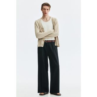 H&M Loose-fit linen-blend pants in Black at Nordstrom, Size Xx-Large