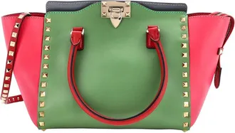 Valentino Garavani Valentino Multicolor Sheep Leather Rockstud Tote Rigid Small (Authentic Pre- Loved)