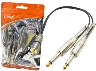 Trade Shop Trade Shop - Cavo Adattatore Audio Da Jack 3,5mm Maschio A 2 Jack 6,35mm Maschio 30cm Kl-9244