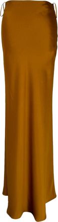 Galvan London Maxi Skirt in Brown Triacetate