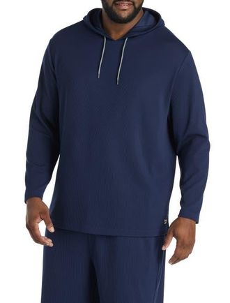 Reebok Big & Tall Everywhere Performance Textured Hoodie in Collegiate Navy at Nordstrom, Size 5X Big