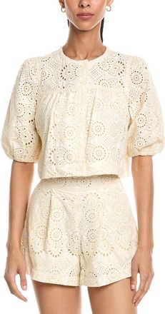 Blank NYC Blank Nyc Roaming Free Cream Cropped Shirt Jean