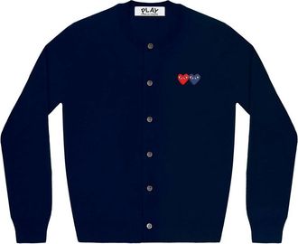 Comme Des Gar&ccedil;ons u Round-neck Double Burgendy Emblem Knit