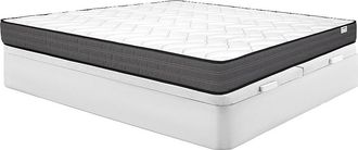 Vente-Unique Conjunto de canap&eacute; abatible blanco + colch&oacute;n de muelles ensacados 180 x 200 cm - AMBRACIE de YSM&Eacute;E