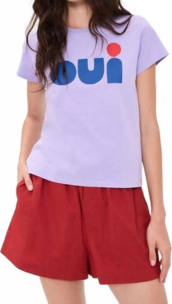 Clare Vivier Classic Cut-Out Oui Short Sleeve Tee In Jacaranda