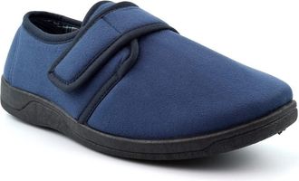 Generic Mens Touch Fastening Slippers Memory Foam Slippers Mens Slippers Size 6 to Size 13 Touch Fasten Slippers Carpet Slippers Navy Blue 10 UK