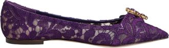Dolce & Gabbana Vally Ballerinas - Dames - Ballerinas - Paars - 36 EU - Katoen - Schoenen