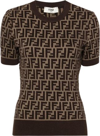 Fendi Brown Round neck Pullover