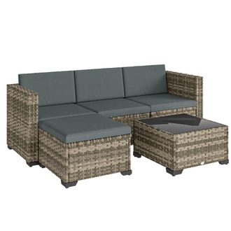 OUTSUNNY Conjunto de jard&iacute;n 188x120x61 cm gris oscuro