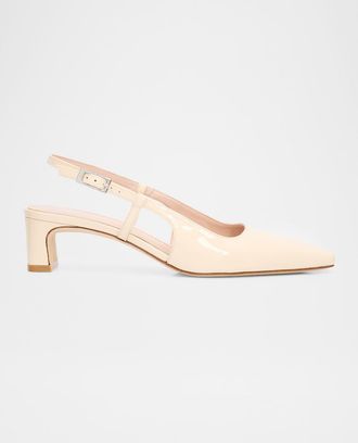 Stuart Weitzman 40mm Baby Babette Patent Leather Pumps